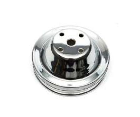 Chevelle Water Pump Pulley, Small Block, Double Groove, Chrome, 1969-1972
