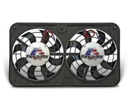 Chevelle Engine Cooling Fan, Electric, Universal, Dual, 2500 CFM, Low Profile, Flex-a-lite, 1964-1972