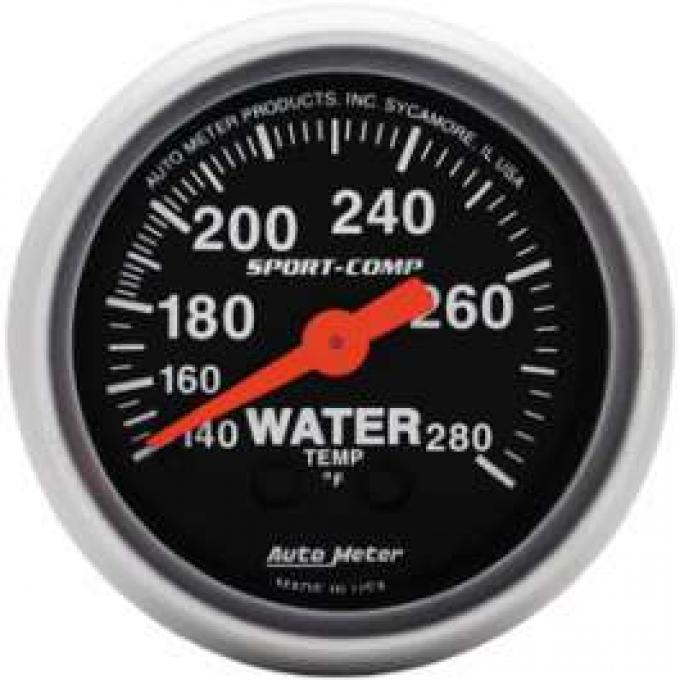 Chevelle Water Temperature Gauge, Mechanical, Sport-Comp Series, AutoMeter. 1964-1972