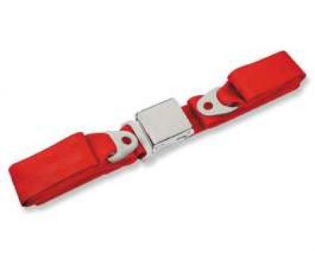 Seatbelt Solutions 1964-1966 Chevelle, Front Lap Belt, 60" with Chrome Lift Latch 1800602006 | Flame Red