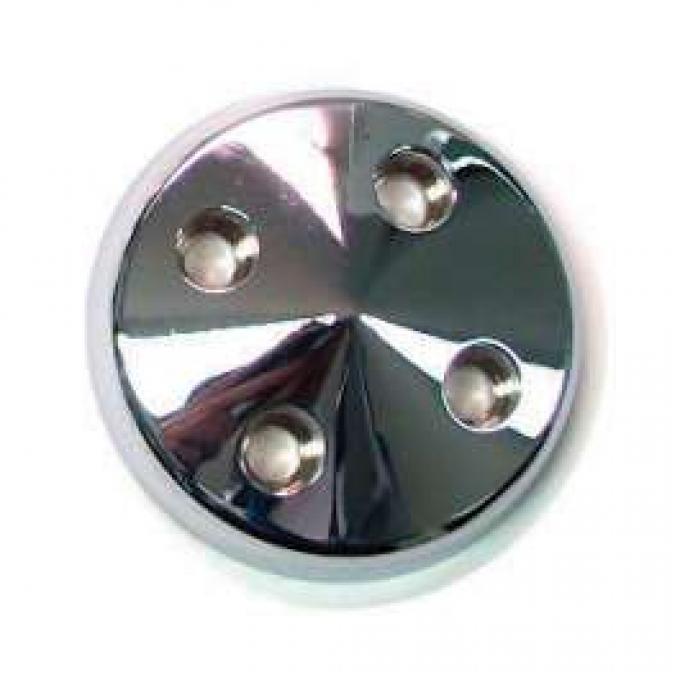 Chevelle Water Pump Pulley Nose, Polished Billet Aluminum, For Cars With Short Water Pump, 1964-1968