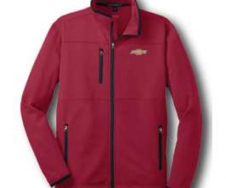 Chevy Jacket, Zippered Pique Fleece, Red