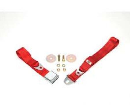 Seatbelt Solutions 1964-1966 Chevelle, Rear Lap Belt, 60" with Chrome Lift Latch 1800602006 | Flame Red