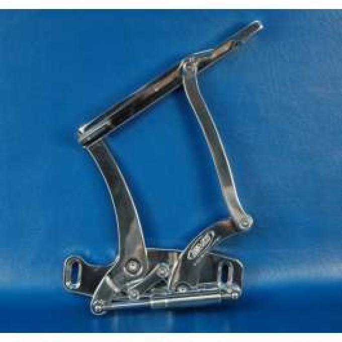 Chevelle Billet Aluminum Hood Hinges, Clear Powder Coated Finish, 1964