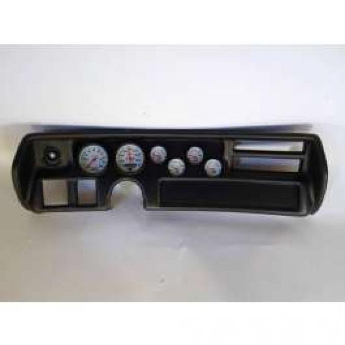 Chevelle Instrument Cluster Panel, Super Sport (SS) Style, Black Finish, With Phantom Gauges, 1970-1972