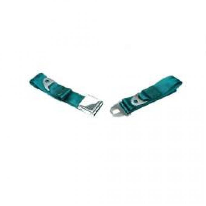 Seatbelt Solutions 1964-1966 Chevelle, Front Lap Belt, 60" with Chrome Lift Latch 1800604008 | Teal Blue
