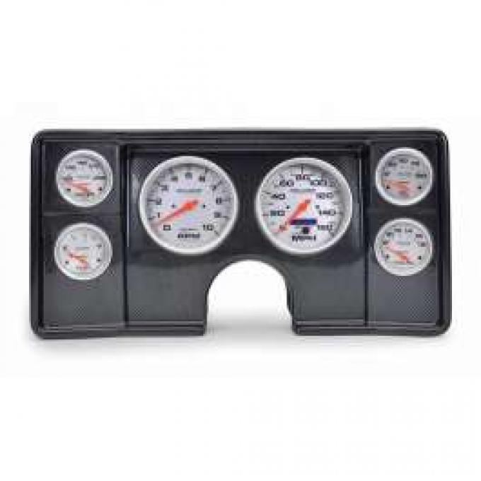 Malibu Instrument Cluster Panel, Carbon Fiber Finish, With Ultra-Lite Gauges, 1982-1983