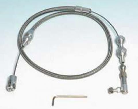 Chevelle Throttle Cable Assembly, 24 Long, Stainless Steel, Hi-Tech, Lokar, 1964-1972