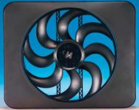 Chevelle Engine Cooling Fan Kit, Electric, Universal, Single, 3300 CFM, Black Magic X-Treme, Flex-a-lite, 1964-1972