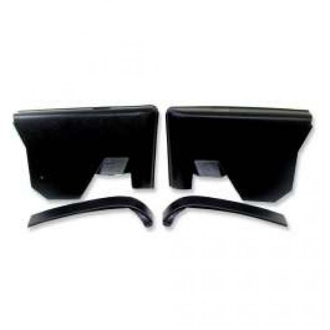 Chevelle Armrest Panel Set, Rear, Black, 2-Door Coupe, 1970-1972