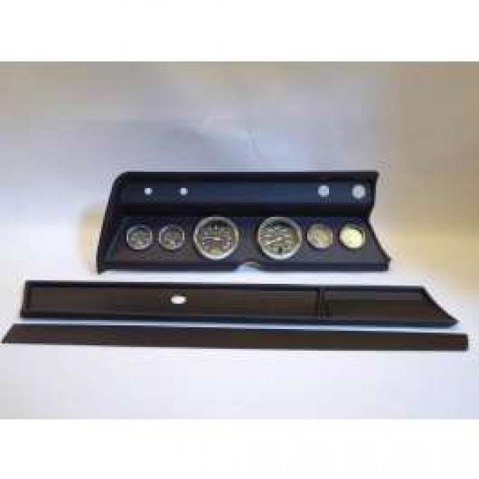 Chevelle Instrument Cluster Panel, Black Finish, With Carbon Fiber Series Gauges, 1967