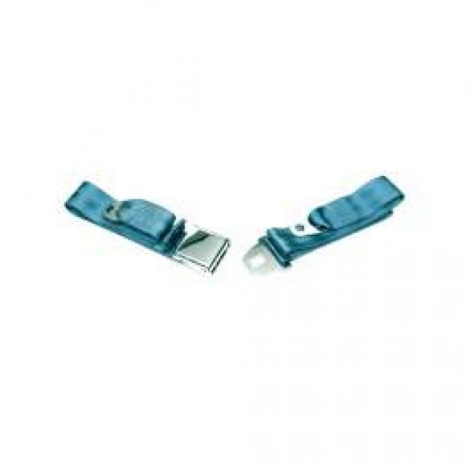 Seatbelt Solutions 1964-1966 Chevelle, Front Lap Belt, 60" with Chrome Lift Latch 1800604003 | Medium Blue