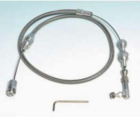 Chevelle Throttle Cable Assembly, 24 Long, Stainless Steel, Hi-Tech, Lokar, 1964-1972