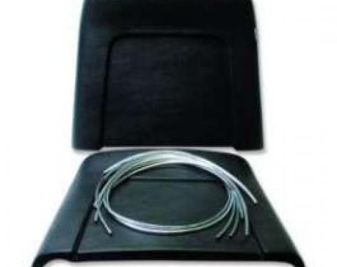 Chevelle Bucket Seat Back Shells, Black, With Chrome Trim, 1969-1972