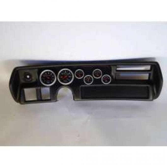 Chevelle Instrument Cluster Panel, Super Sport (SS) Style, Black Finish, With Sport Comp Gauges, 1970-1972