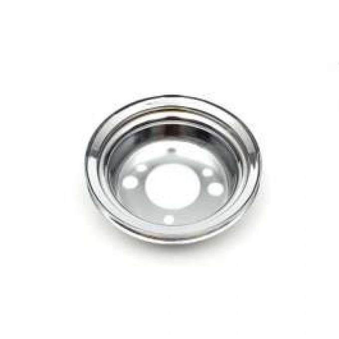 Chevelle Crankshaft Pulley, Small Or Big Block, Single Groove, Add-On, Chrome, 1965-1968