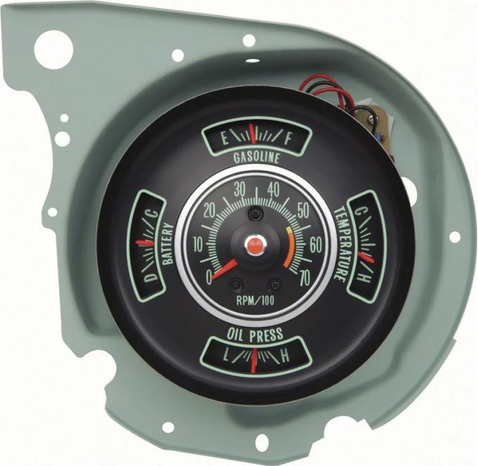 AMD Tachometer/Gauge Cluster, 5500 RPM Redline, 69 Chevelle El Camino (Super Sport) K-6491313