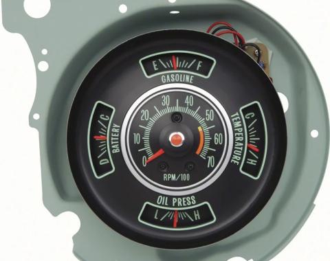 AMD Tachometer/Gauge Cluster, 5500 RPM Redline, 69 Chevelle El Camino (Super Sport) K-6491313