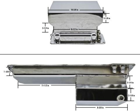 CFR Performance Steel Oil Pan 7-Quart Rear Sump Fits 1965-72 Chevy GM LS Engines with 90&deg; Fitting HZ-9734