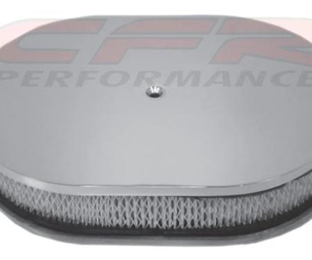 CFR Performance Chevy-Ford-Mopar 12" Oval Polished Aluminum Air Cleaner - Smooth HZ-6020-POL