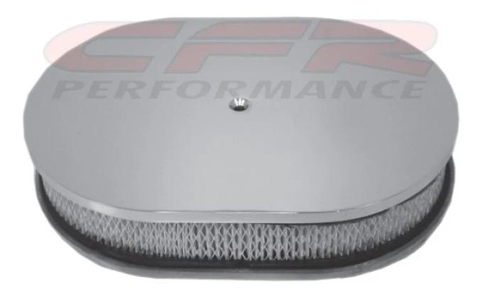 CFR Performance Chevy-Ford-Mopar 12" Oval Polished Aluminum Air Cleaner - Smooth HZ-6020-POL