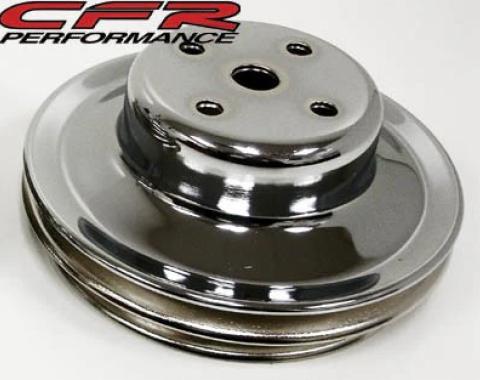 CFR Performance 1969-1985 Chevy Big Block 2-Groove Chrome Pulley (Long Water Pump) HZ-9723