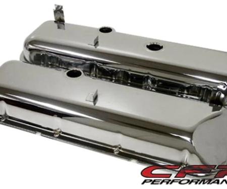 CFR Performance Steel OEM-Style Short Valve Covers Fits 1965-1972 Chevy BB 396-427-454 - Recessed Corner - 1-2 Holes HZ-9504-1