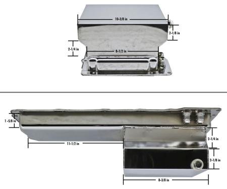 CFR Performance Steel Oil Pan 7-Quart Rear Sump Fits 1965-72 Chevy GM LS Engines with 90&deg; Fitting HZ-9734