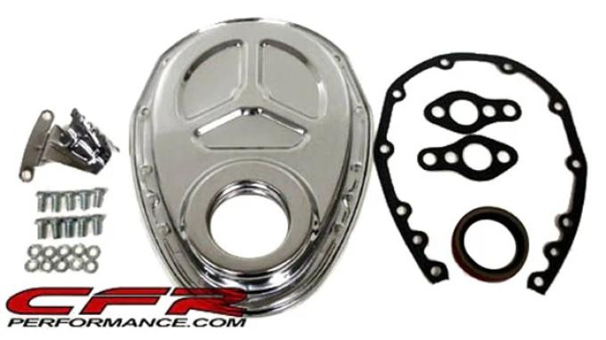 CFR Performance Steel Chevy 1955-1995 SB 283-400 Timing Chain Cover Set (Roller Cam) HZ-4934-1-KIT