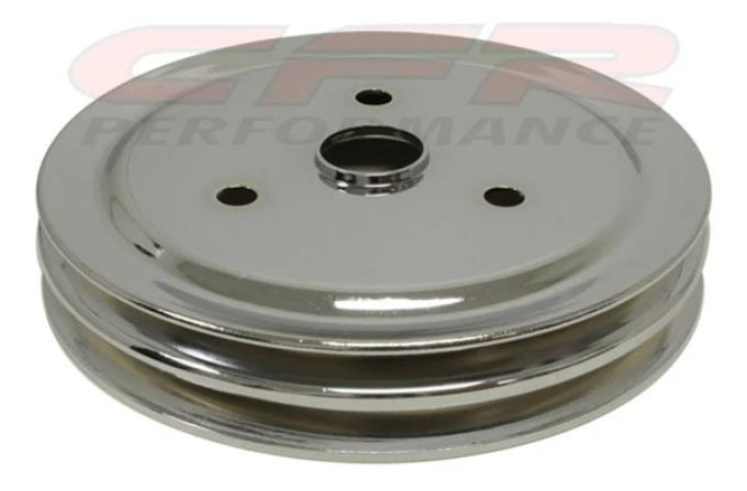 CFR Performance 1955-68 Chevy Small Block Chrome Steel Crankshaft Pulley - Short (2 Groove) HZ-9603