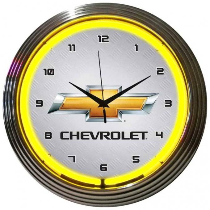 Neonetics Neon Clocks, Gm Chevrolet Yellow Neon Clock