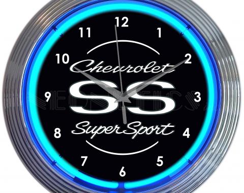 Neonetics Neon Clocks, Chevrolet Ss Super Sport Blue Neon Clock