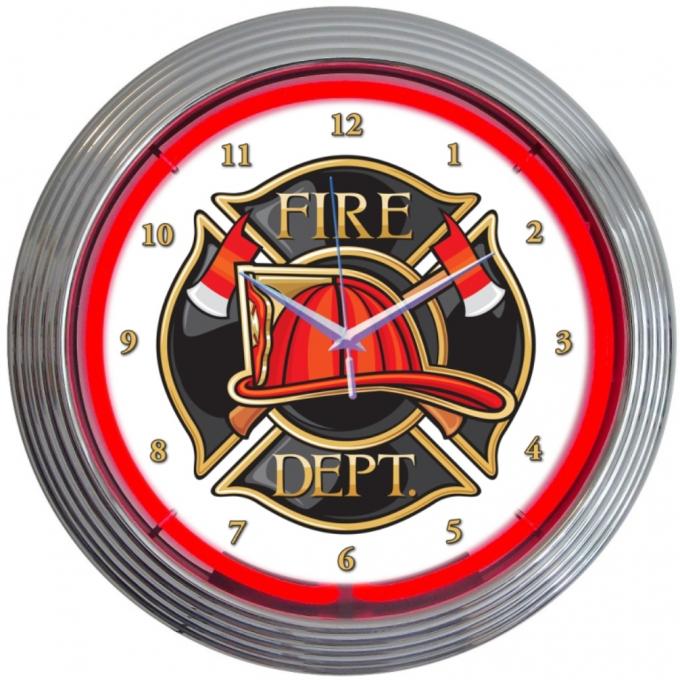 Neonetics Neon Clocks, Fire Department Neon Clock