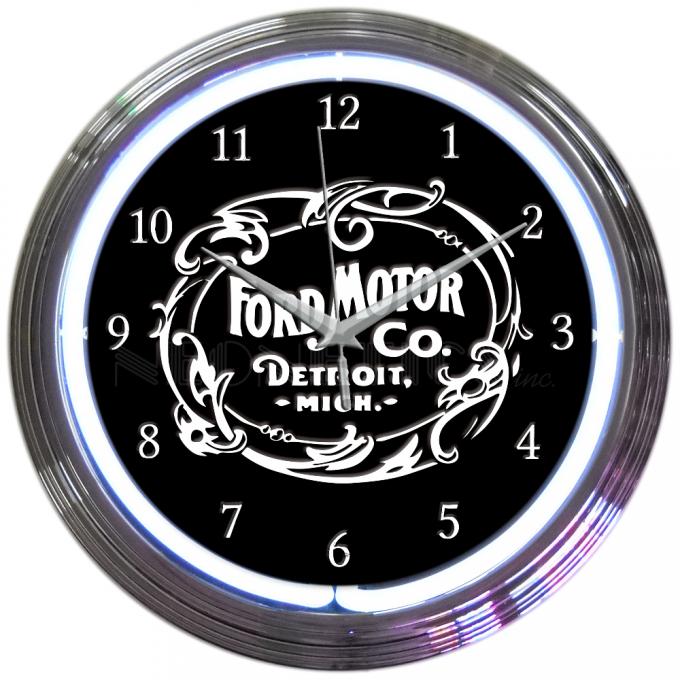 Neonetics Neon Clocks, Ford Motor Company 1903 Heritage Emblem Neon Clock