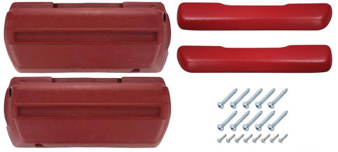 RestoParts Armrest Base/Pad Kit, Front, 1968-72 A-Body, Red AK16RD69