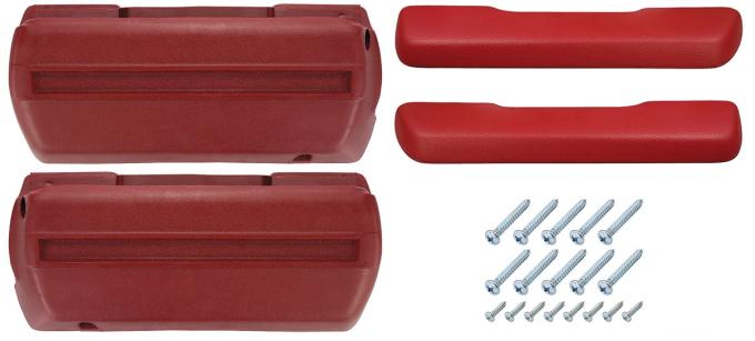 RestoParts Armrest Base/Pad Kit, Front, 1968-72 A-Body, Red AK16RD