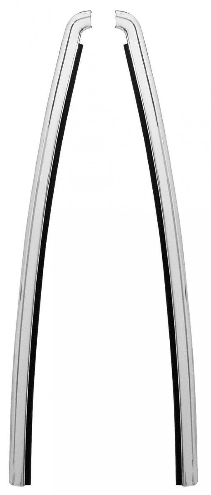 RestoParts Molding, Windshield Reveal, 1978-88 Malibu/El Camino/Monte Carlo, Chrome, Pair KM01005-PR