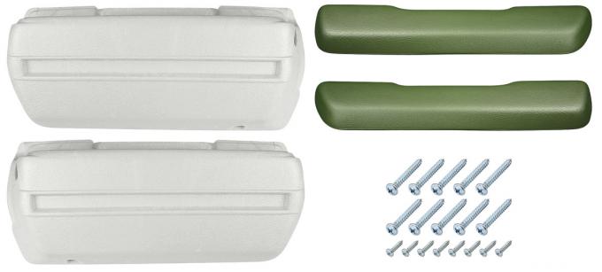 RestoParts Armrest Base/Pad Kit, Front, 1968-72 A-Body, Green Gold AK16GG