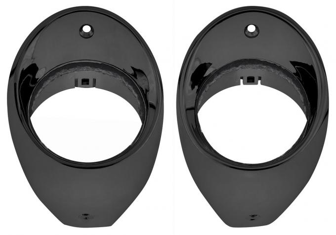 RestoParts Dash Vent Bezels, 66-67 Chevelle / El Camino, Black, Pair CH24393-PR