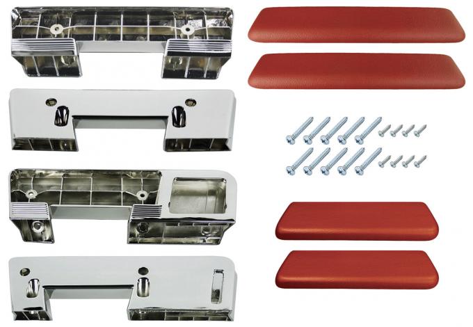 RestoParts Armrest Kit, Front/Rear, 1965-67 A-Body, Metallic Red AK17MR