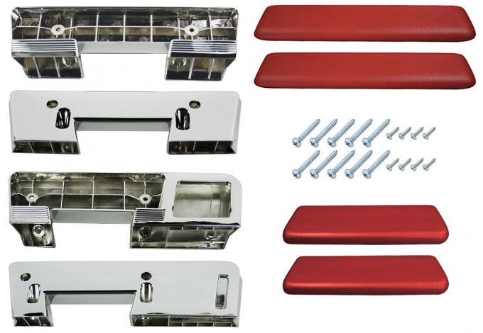 RestoParts Armrest Kit, Front/Rear, 1965-67 A-Body, Red AK17RDGT