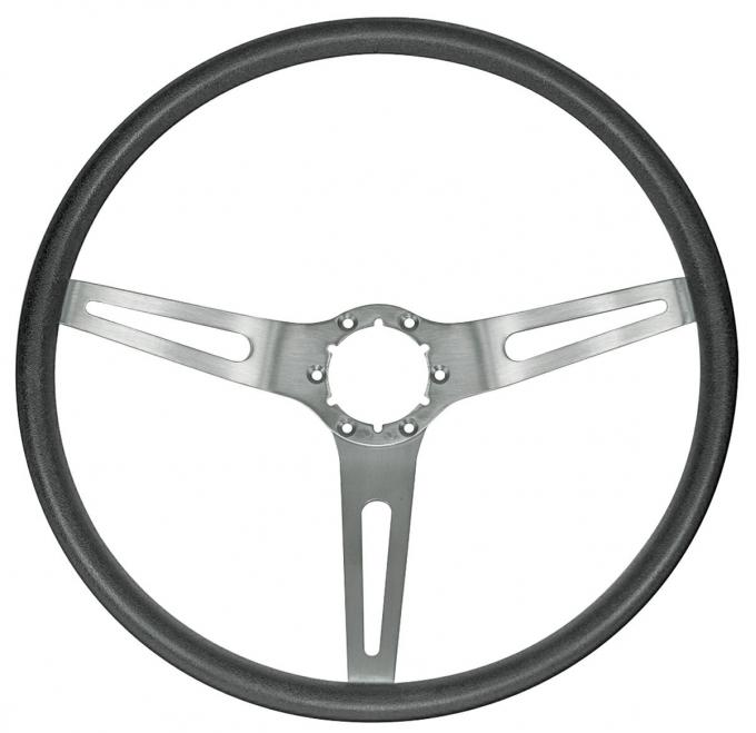 RestoParts Steering Wheel, 3-Spoke,1969-72 Chevelle/Elco/Monte, 69-70 Buick, Brushed Spokes 97CH028