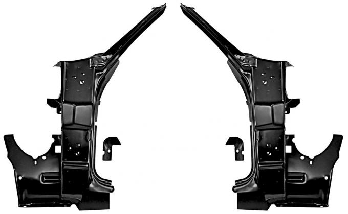 RestoParts Door Hinge Pillar, w/Kick Panel, 1970-72 A-Body Convertible, Pair CH33754-PR