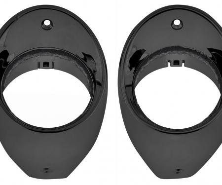 RestoParts Dash Vent Bezels, 66-67 Chevelle / El Camino, Black, Pair CH24393-PR