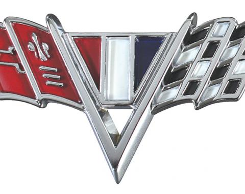 RestoParts Emblem, Fender, 1964-67 Chevelle/El Camino, V Flags TZ00044