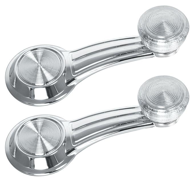 RestoParts Handle, Window Crank, 1968-87 GM "A" Body/1965-76 Cad/1968-77 GP/1968-72 Riv, Clear Knob PZ00573-PRCL