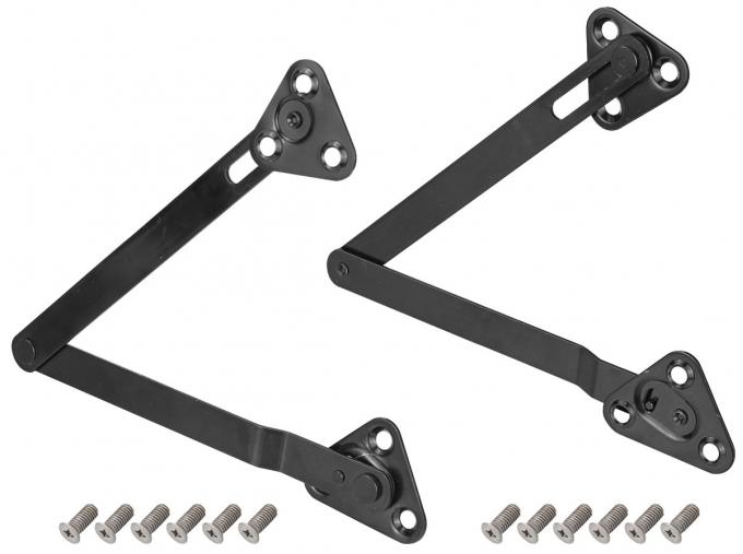RestoParts Straps, Tailgate Support, 1964-67 El Camino, w/ Hardware, Black CH32683BK