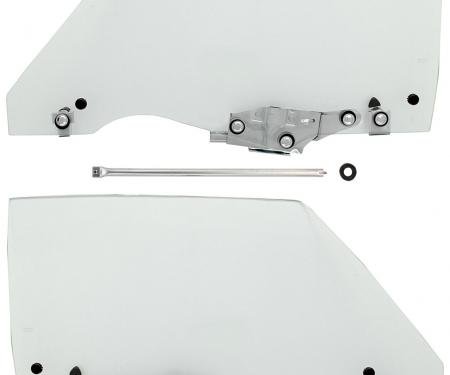 RestoParts Assembly, Door Glass/Guide, 1970-72 Chevelle Coupe, Pair CH28166-PR