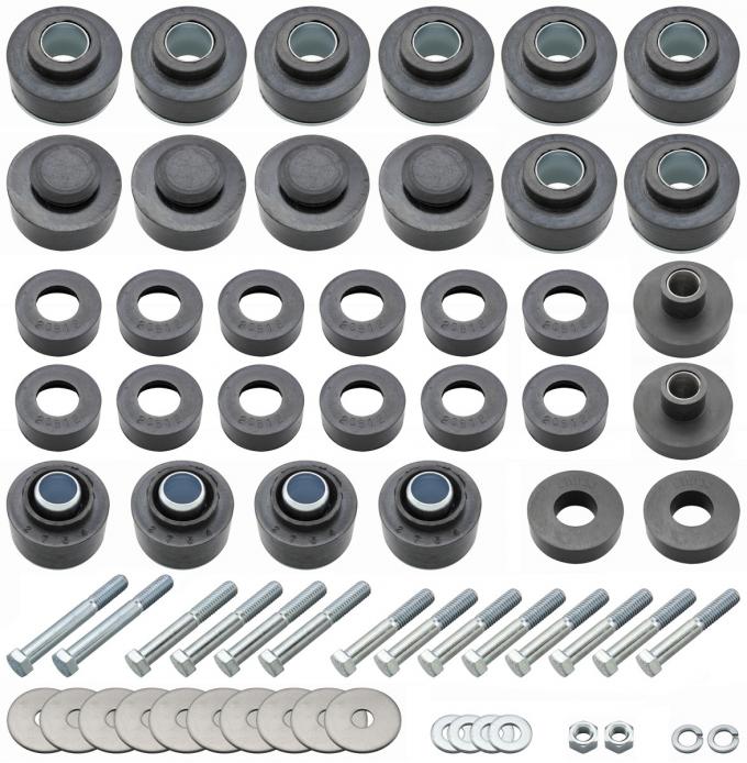 RestoParts Bushing Kit, Body, 1968-72 GTO/Tempest/LeMans Convertible, 30 Bushings w/Hdw SB715K