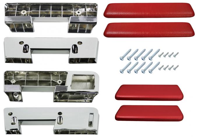RestoParts Armrest Kit, Front/Rear, 1961-64 A-Body, Red BK17RD